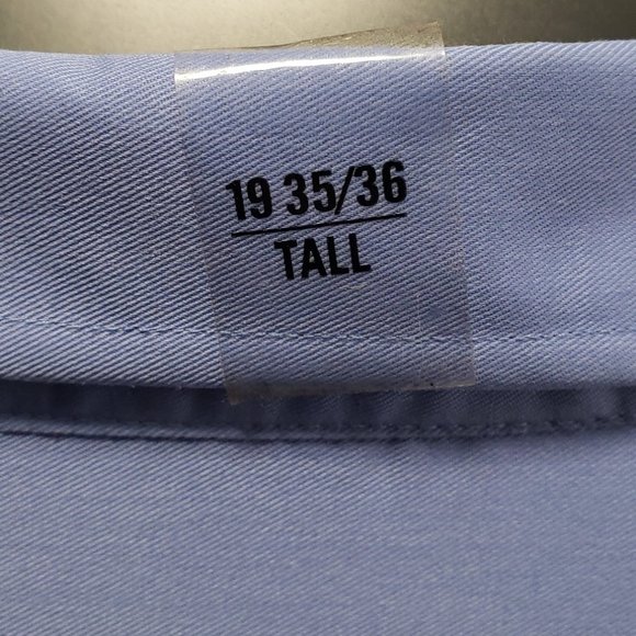 IZOD Men’s Blue Twill Dress Shirt 19 35/36 Tall NWT - Picture 8 of 10
